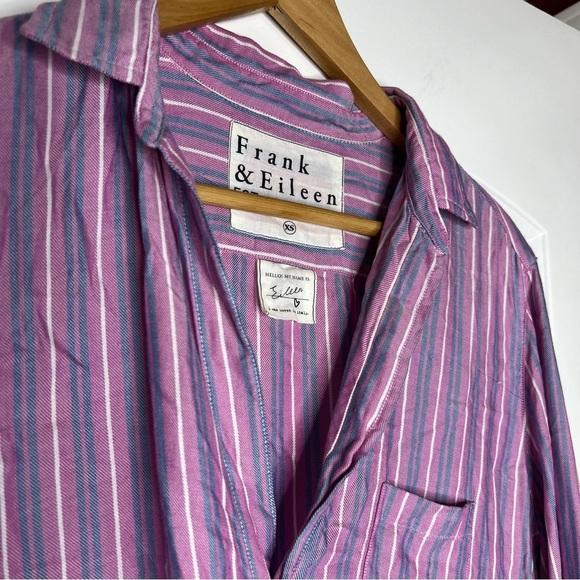 Frank and Eileen Eileen pink striped button down size XS - Picture 3 of 10